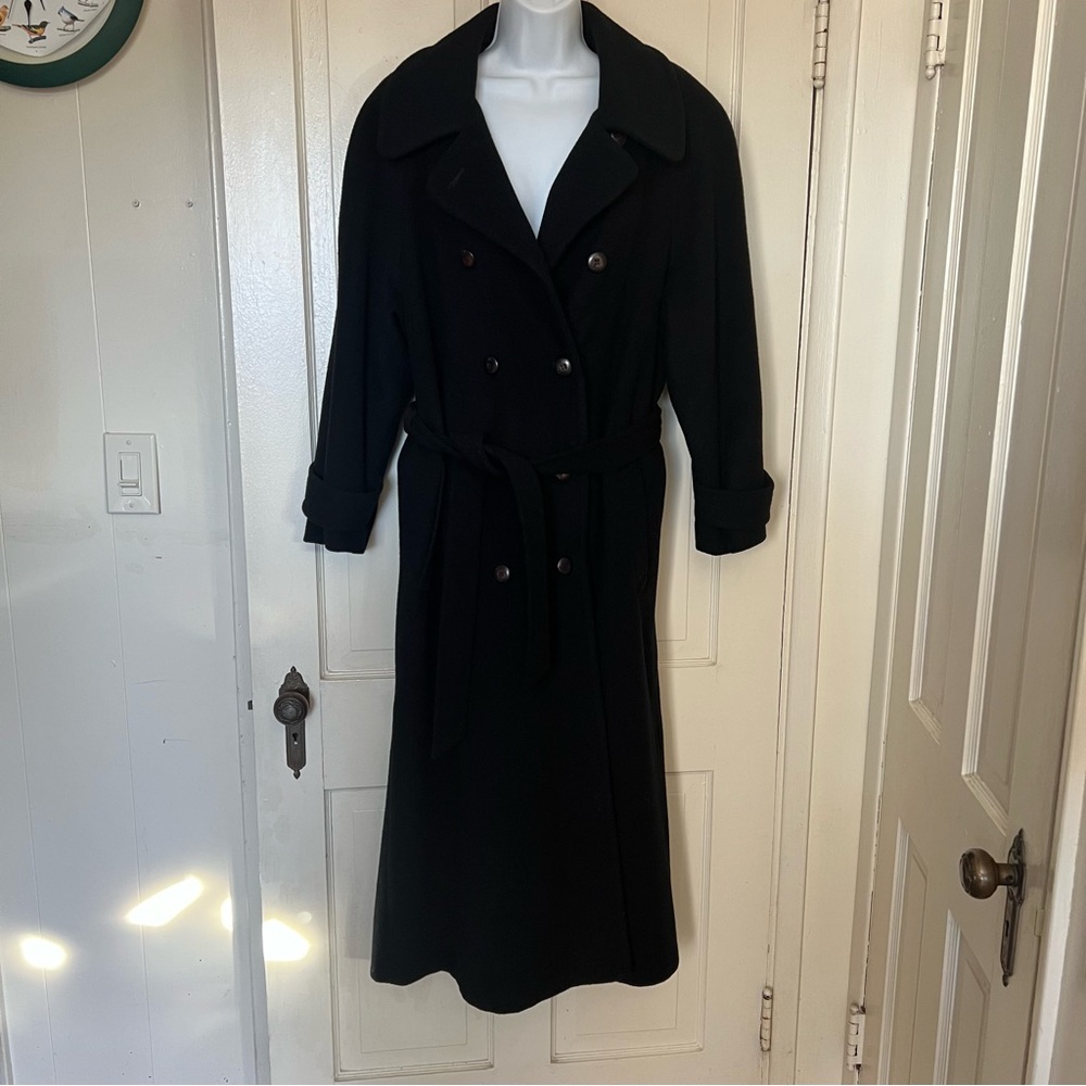 Black Double-Breasted Wool Coat